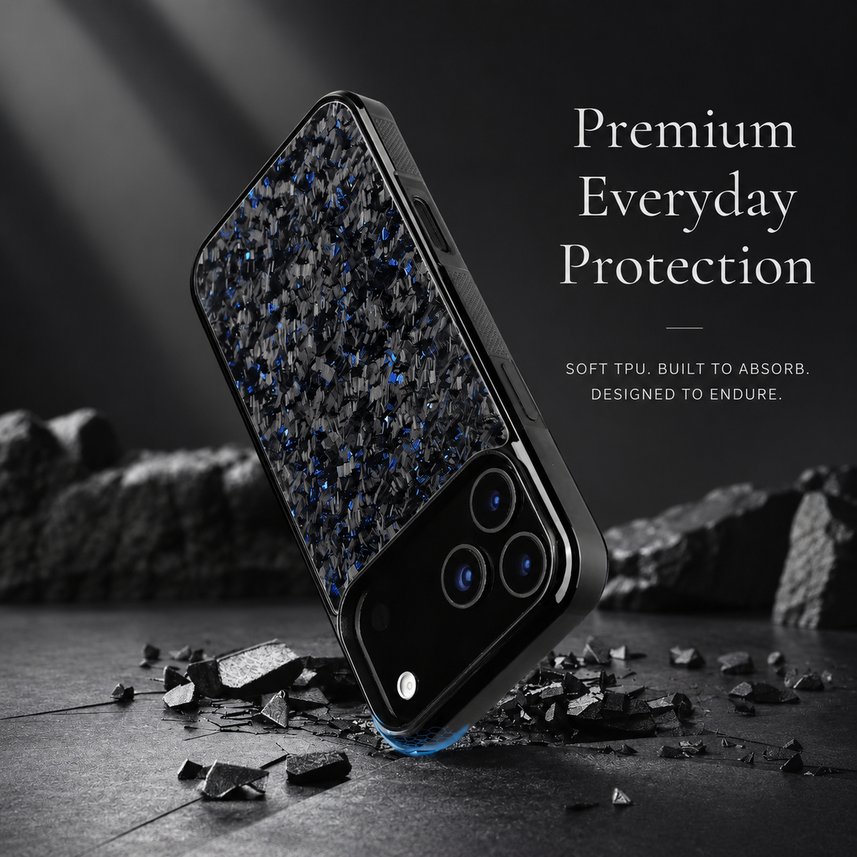 Premium iPhone Case MagSafe Compatible Forged Carbon Fiber Cover Shockproof TPU Protection