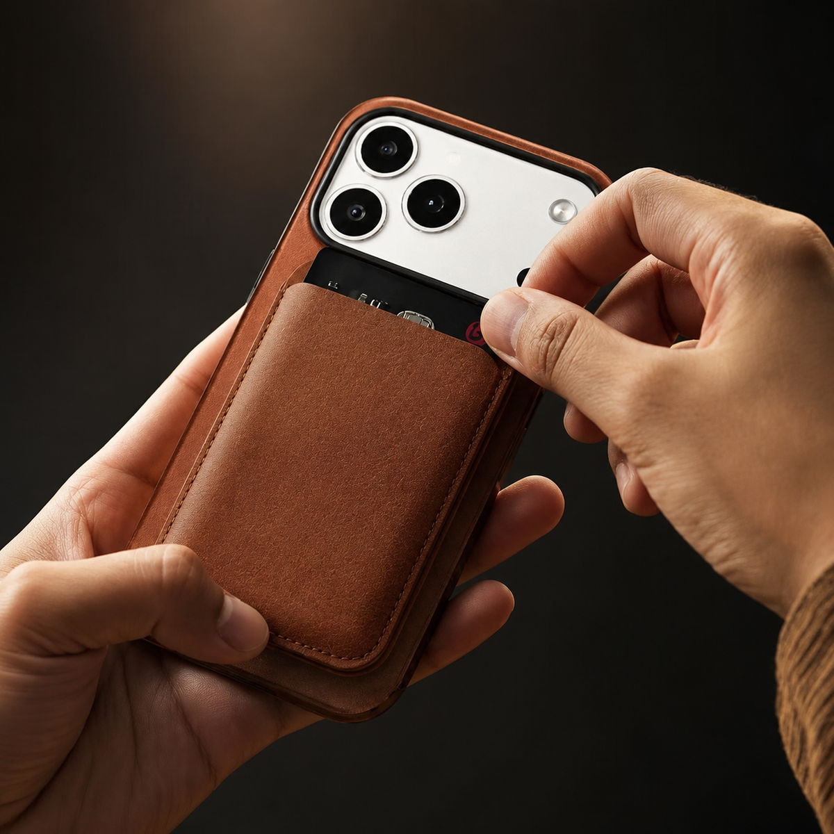 Premium iPhone Case MagSafe Compatible Genuine Leather Slim Cover Full Shockproof Protection