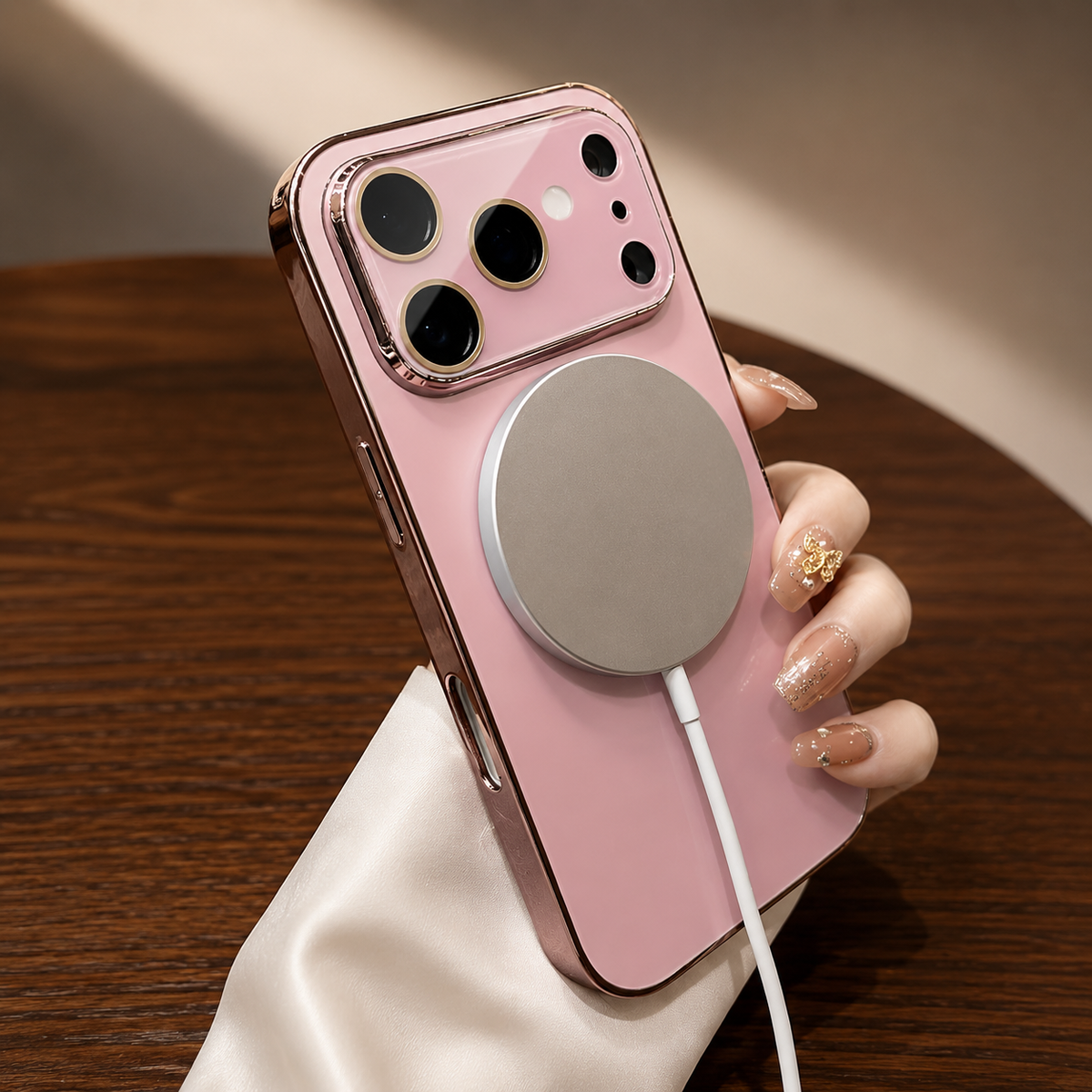 Premium iPhone Case MagSafe Compatible Hard PC Cover Tempered Glass Camera Protection