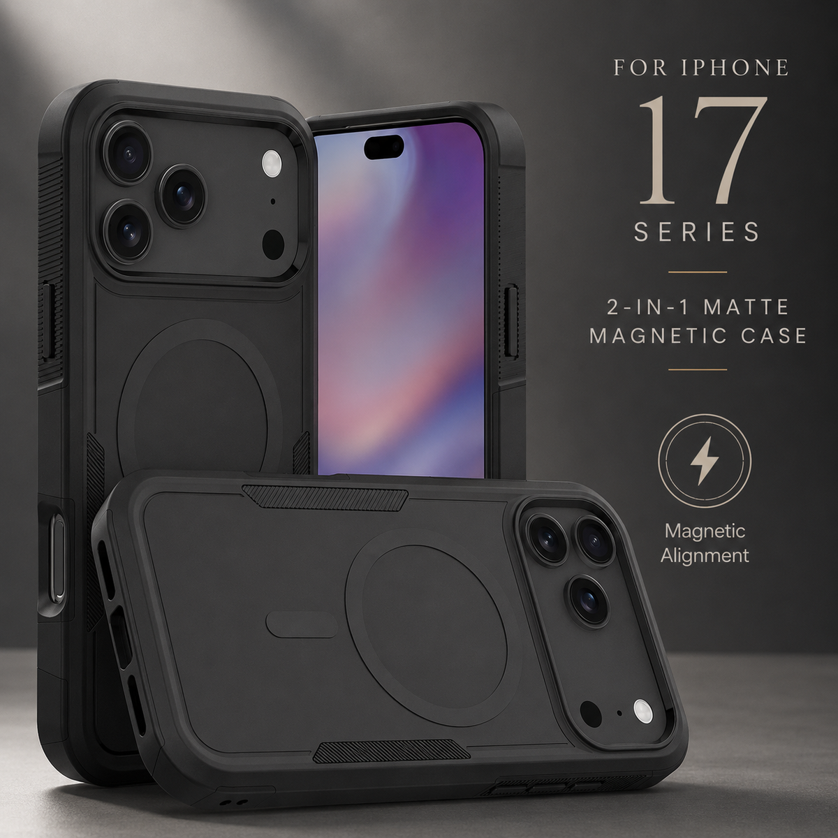 Premium iPhone Case MagSafe Compatible Heavy Armor Matte Cover Shockproof Protection