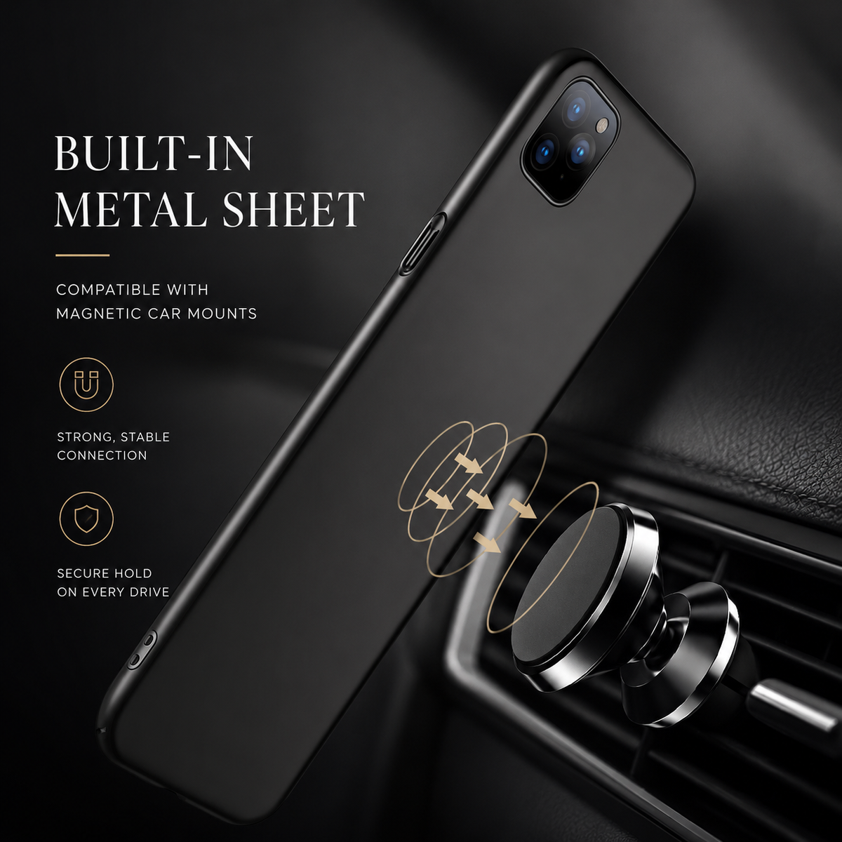 Premium iPhone Case MagSafe Compatible Magnetic Car Mount Cover Ultra Thin Protection