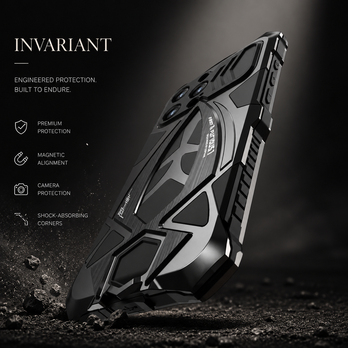 Premium iPhone Case MagSafe Compatible Metal Armor Cover Shockproof TPU Interior Ultra Thin Protection