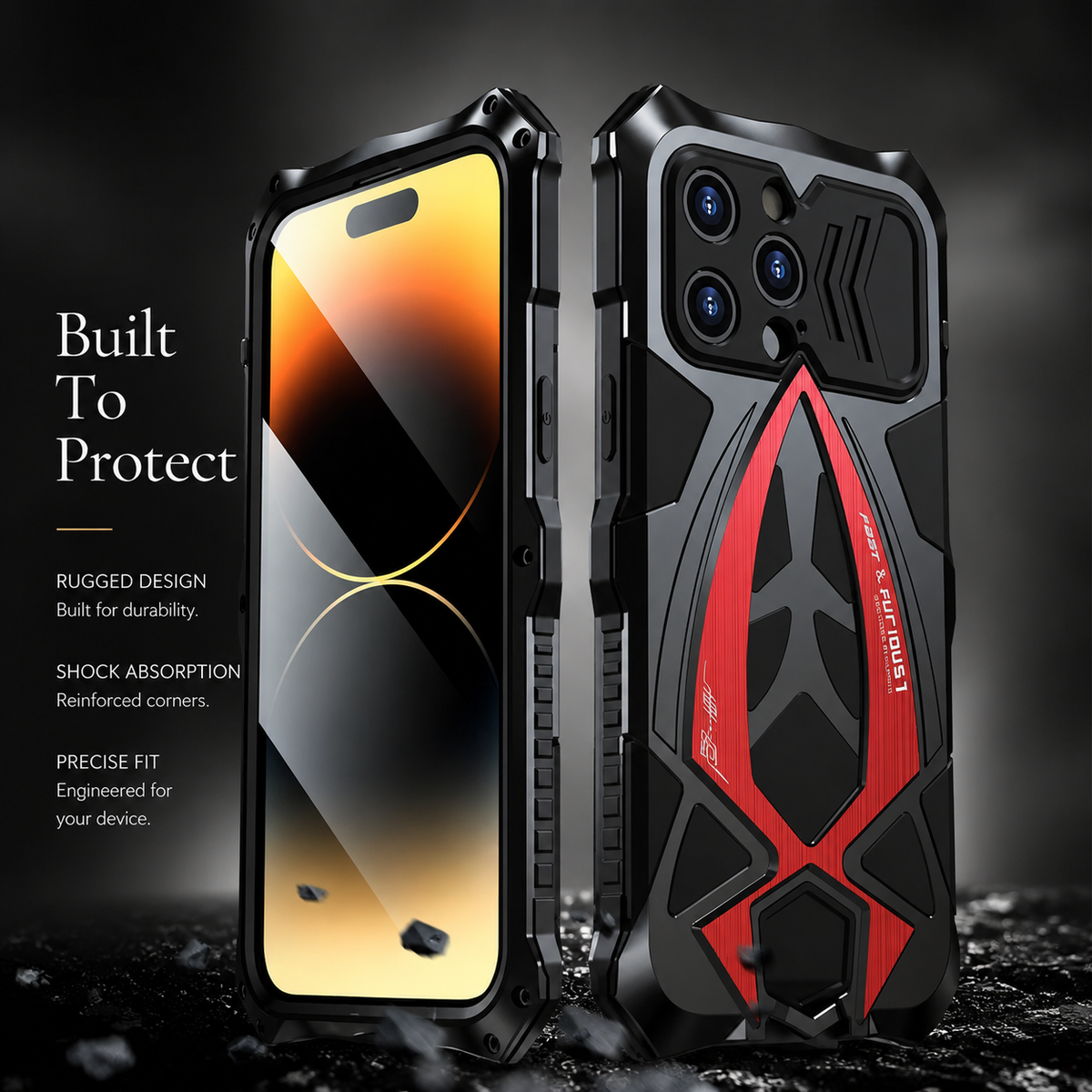 Premium iPhone Case MagSafe Compatible Metal Armor Cover Shockproof TPU Interior Ultra Thin Protection