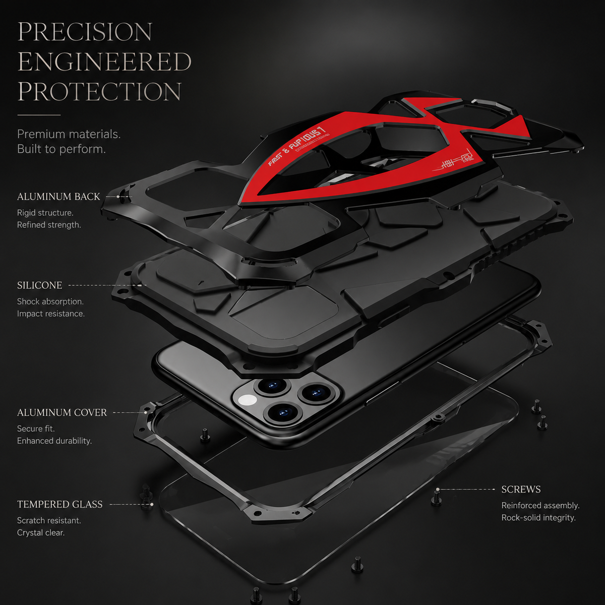 Premium iPhone Case MagSafe Compatible Metal Armor Cover Shockproof TPU Interior Ultra Thin Protection