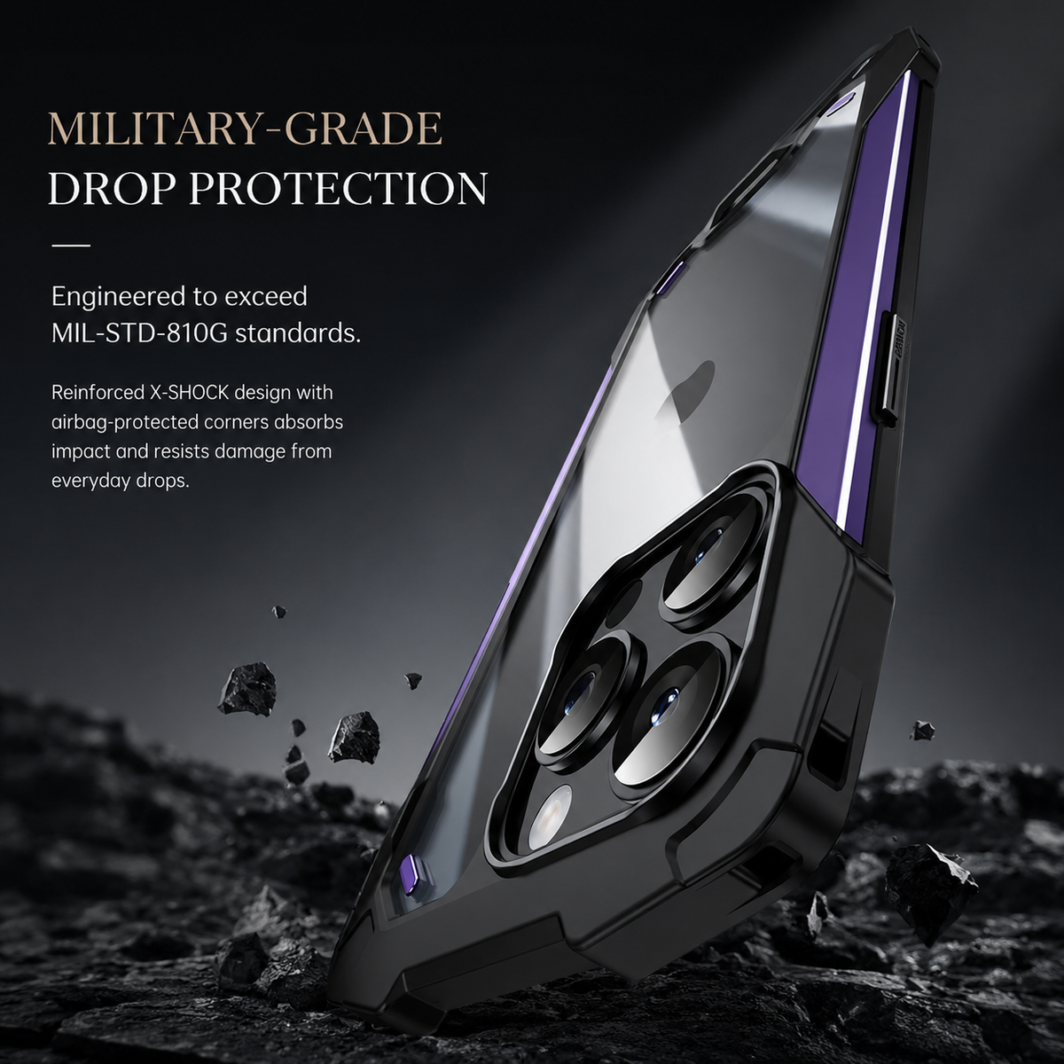 Premium iPhone Case MagSafe Compatible Military Armor Metal Frame Cover 360° Full Protection