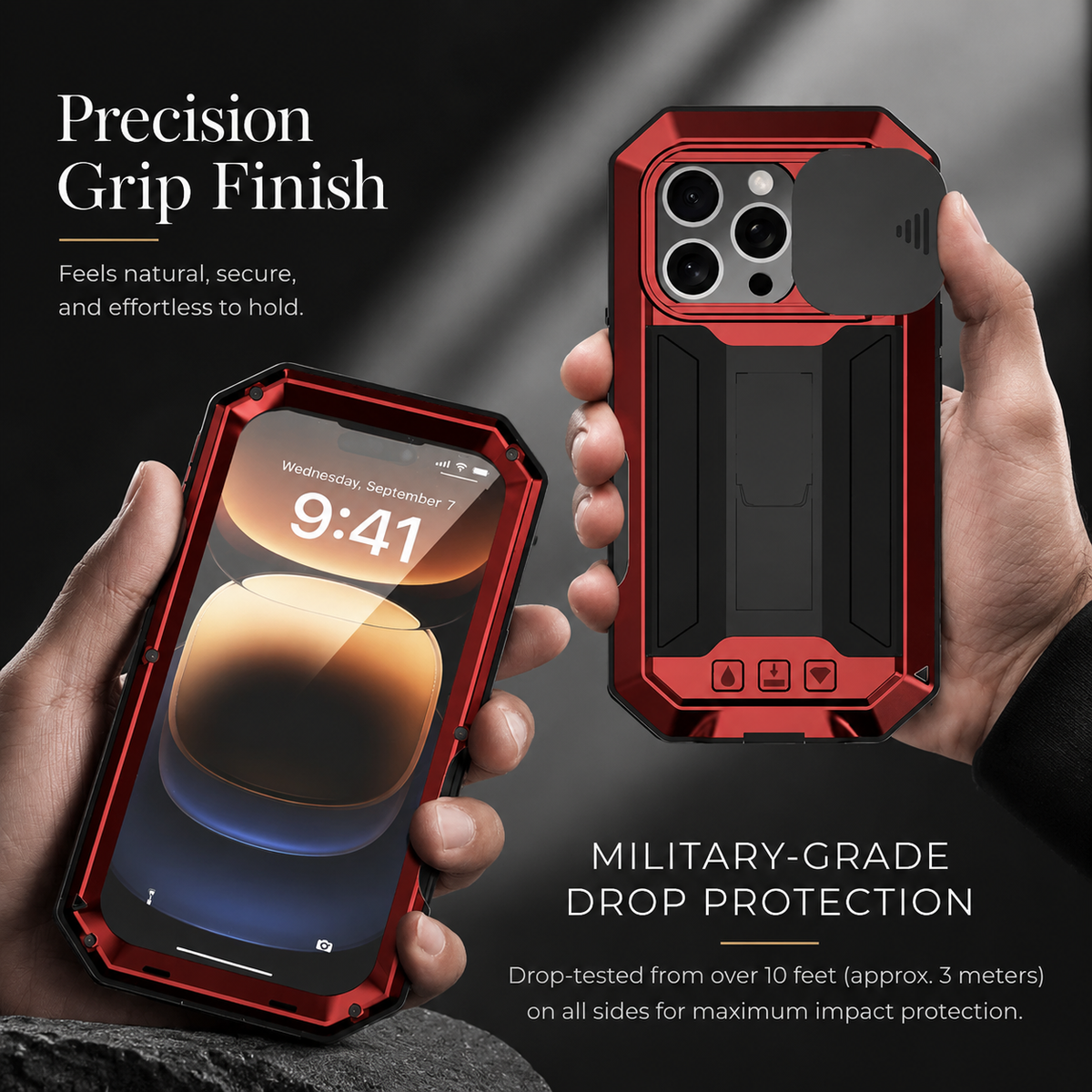 Premium iPhone Case MagSafe Compatible Military Heavy Duty Metal Armor Cover Full Body Protection
