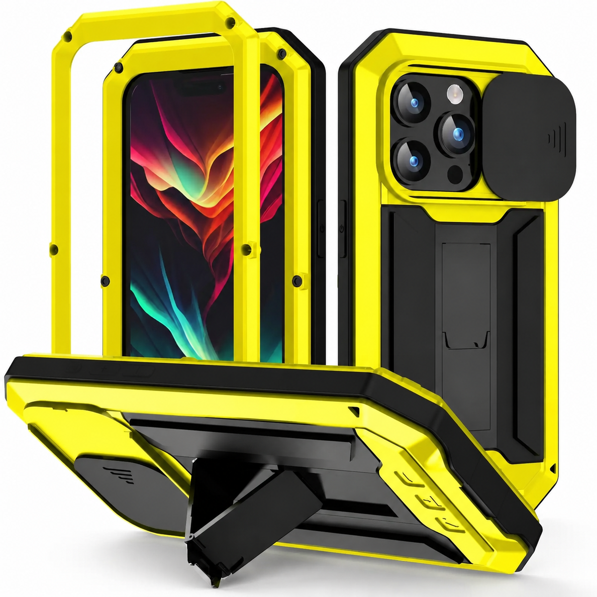 Premium iPhone Case MagSafe Compatible Military Heavy Duty Metal Armor Cover Full Body Protection