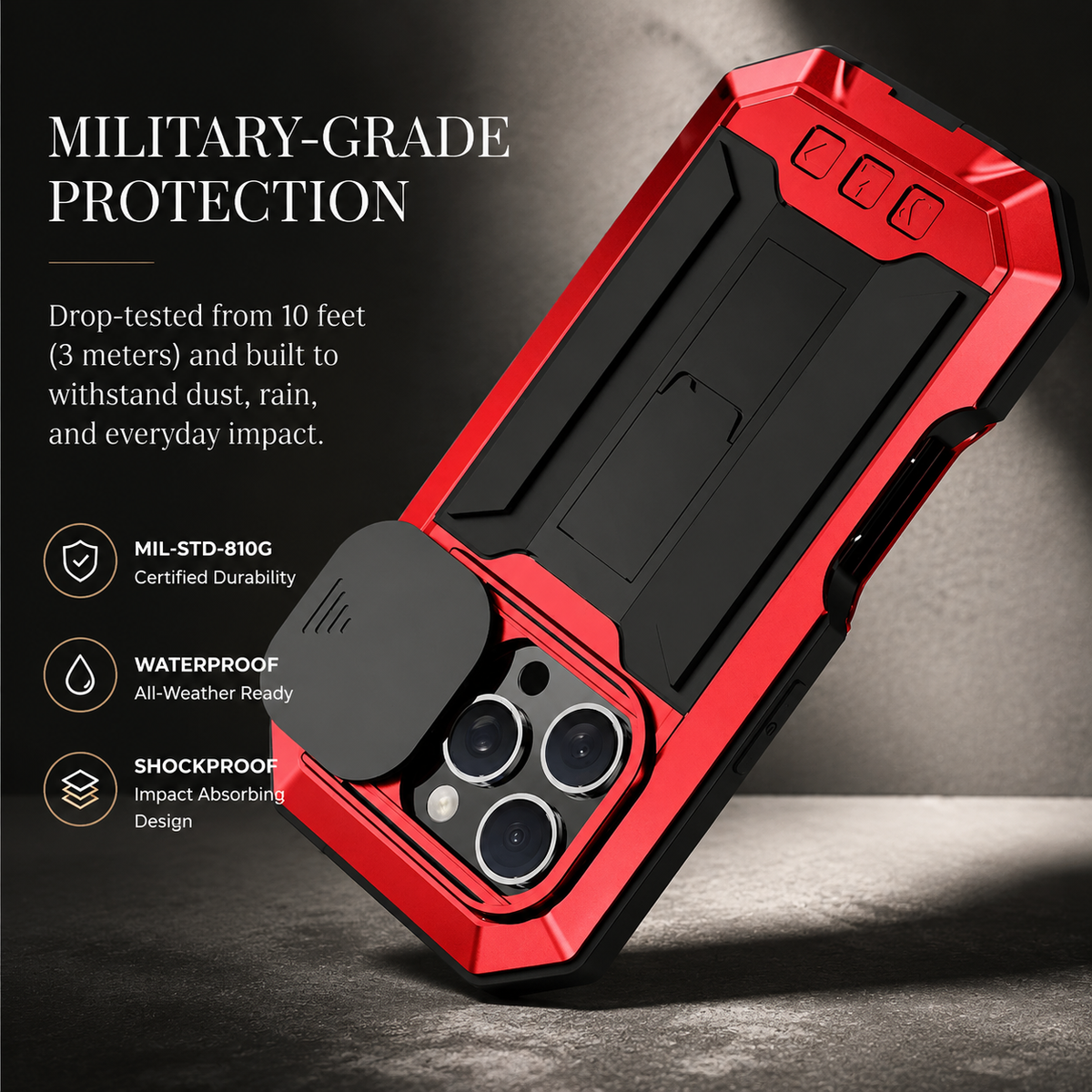 Premium iPhone Case MagSafe Compatible Military Heavy Duty Metal Armor Cover Full Body Protection