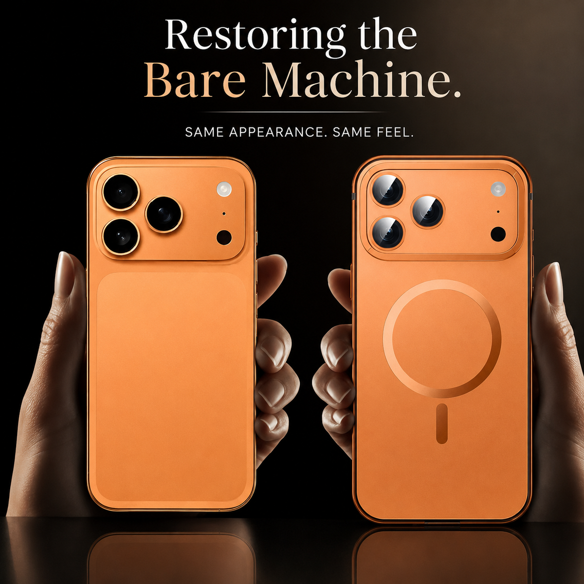 Premium iPhone Case MagSafe Compatible Orange Aluminum Alloy Cover Shockproof Matte Protection