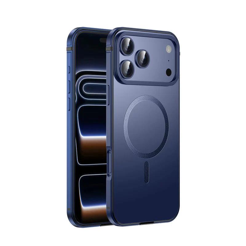 Premium iPhone Case MagSafe Compatible Orange Aluminum Alloy Cover Shockproof Matte Protection