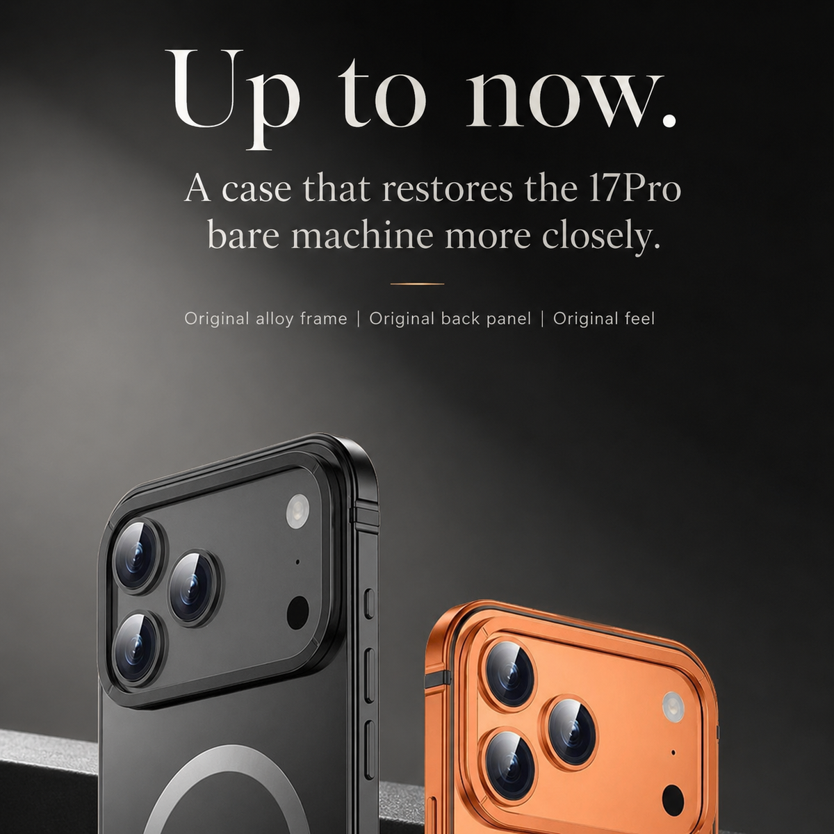Premium iPhone Case MagSafe Compatible Orange Aluminum Metal Cover Shockproof Matte Protection