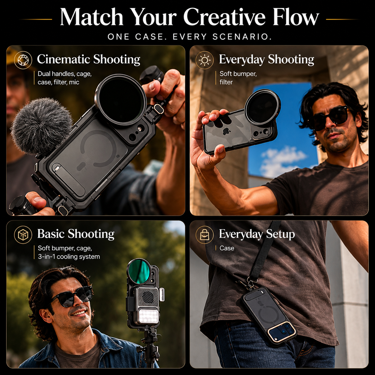 Premium iPhone Case MagSafe Compatible Photography Lens Mount Cover MIL-Grade Protection