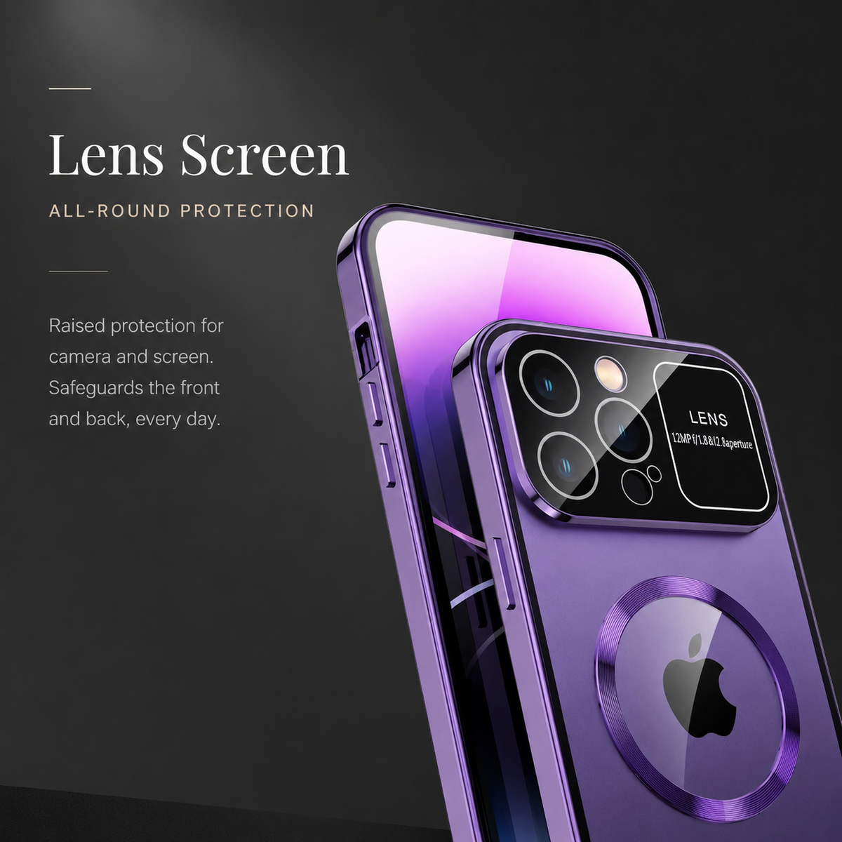 Premium iPhone Case MagSafe Compatible Privacy Screen Cover Frosted Glass Anti Spy Full Protection