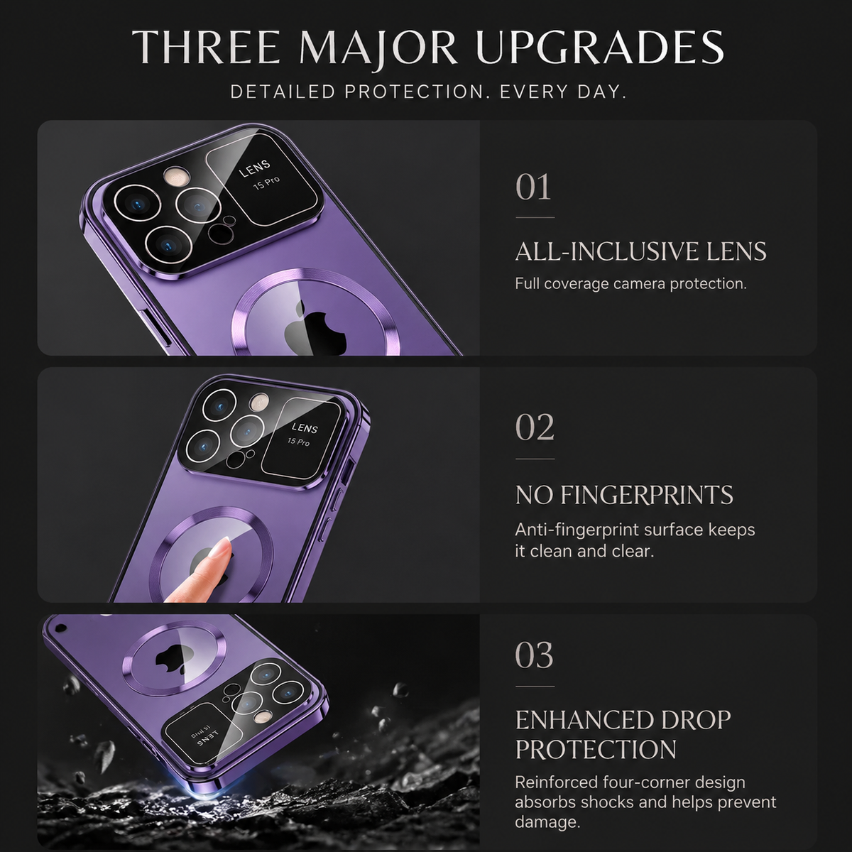 Premium iPhone Case MagSafe Compatible Privacy Screen Cover Frosted Glass Anti Spy Full Protection