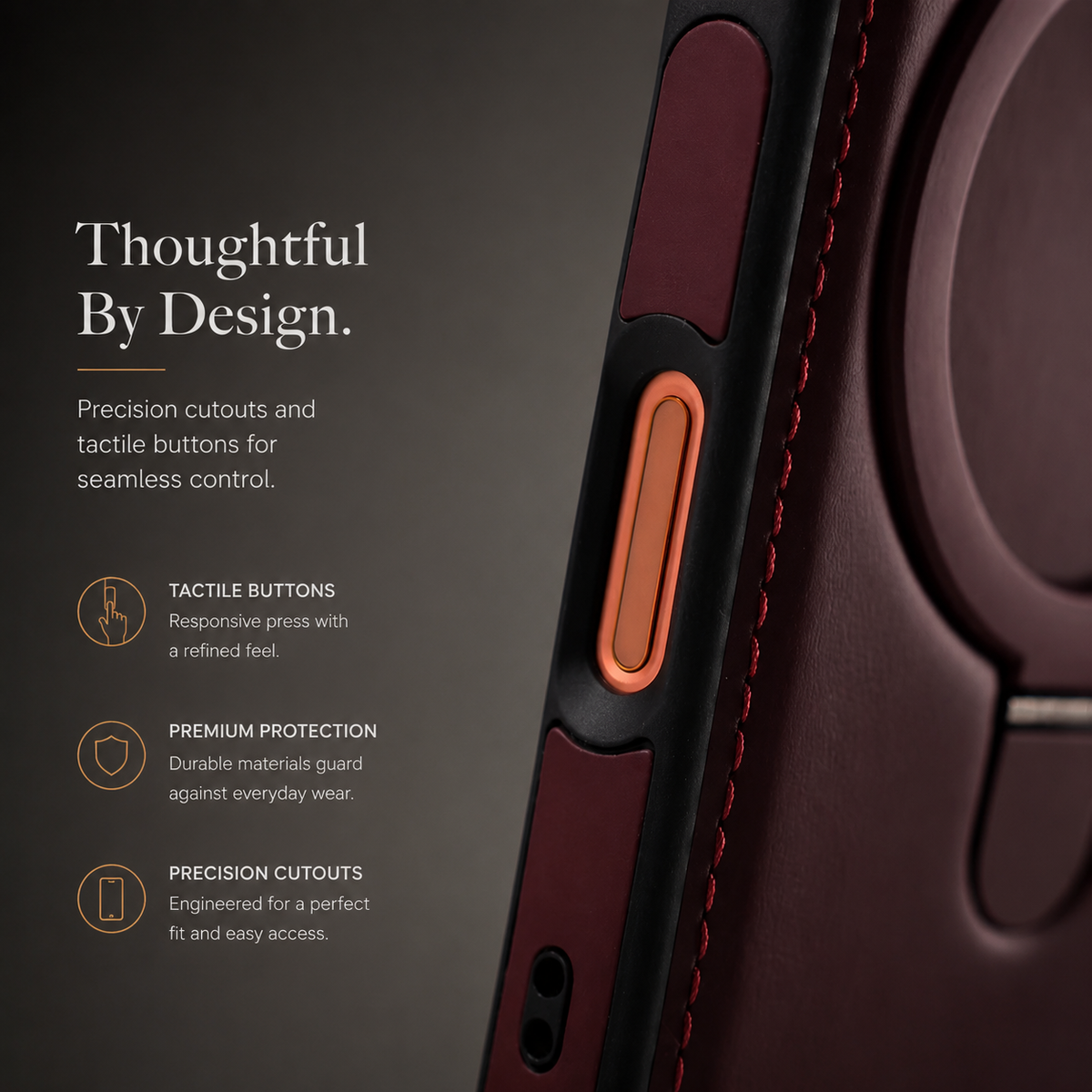Premium iPhone Case MagSafe Compatible Retro Leather Protective Cover Invisible Kickstand Shockproof Slim Business Full Coverage