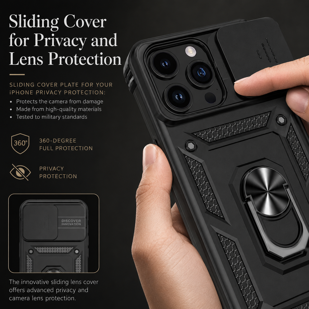 Premium iPhone Case MagSafe Compatible Rugged Armor Card Holder Cover Kickstand Protection