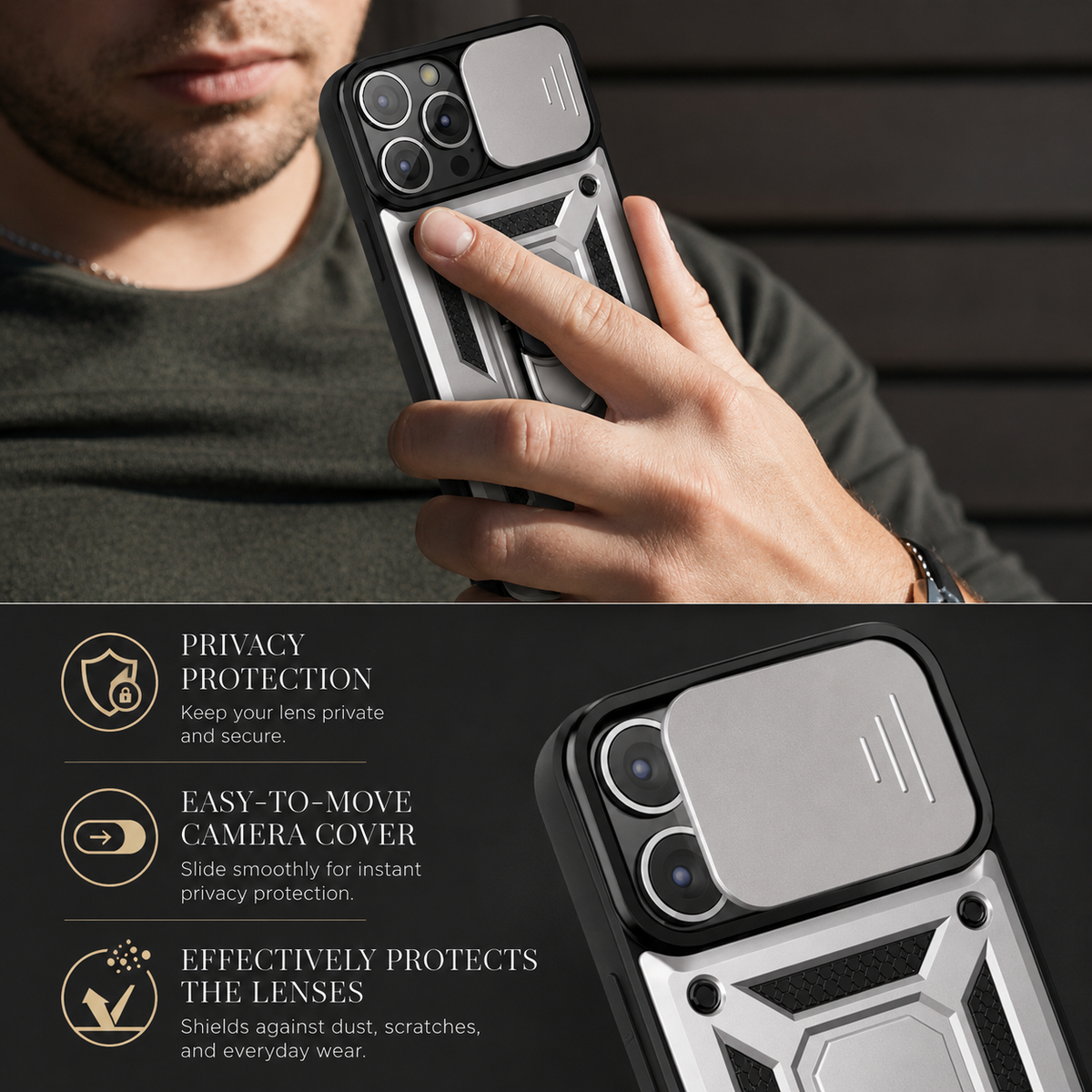Premium iPhone Case MagSafe Compatible Rugged Armor Card Holder Cover Kickstand Protection