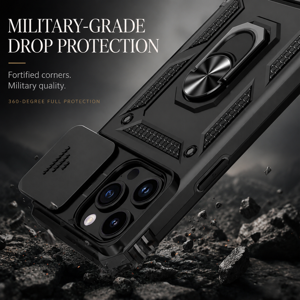 Premium iPhone Case MagSafe Compatible Rugged Armor Card Holder Cover Kickstand Protection
