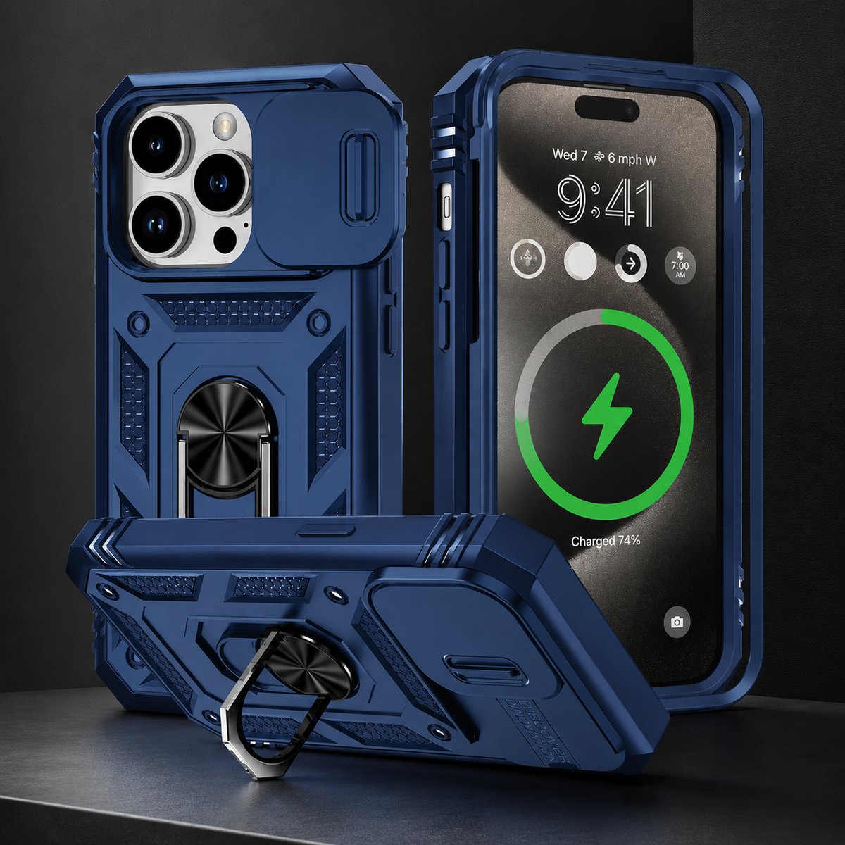 Premium iPhone Case MagSafe Compatible Rugged Armor Card Holder Cover Kickstand Protection