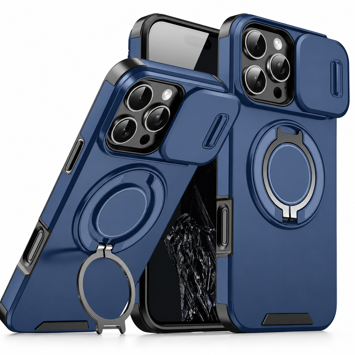 Premium iPhone Case MagSafe Compatible Rugged Armor Magnetic Stand Cover Shockproof Protection