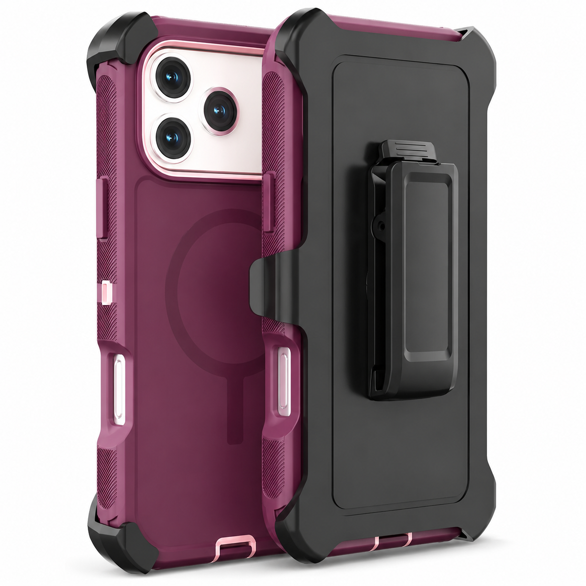 Premium iPhone Case MagSafe Compatible Rugged Defender Holster Cover Shockproof Armor Protection