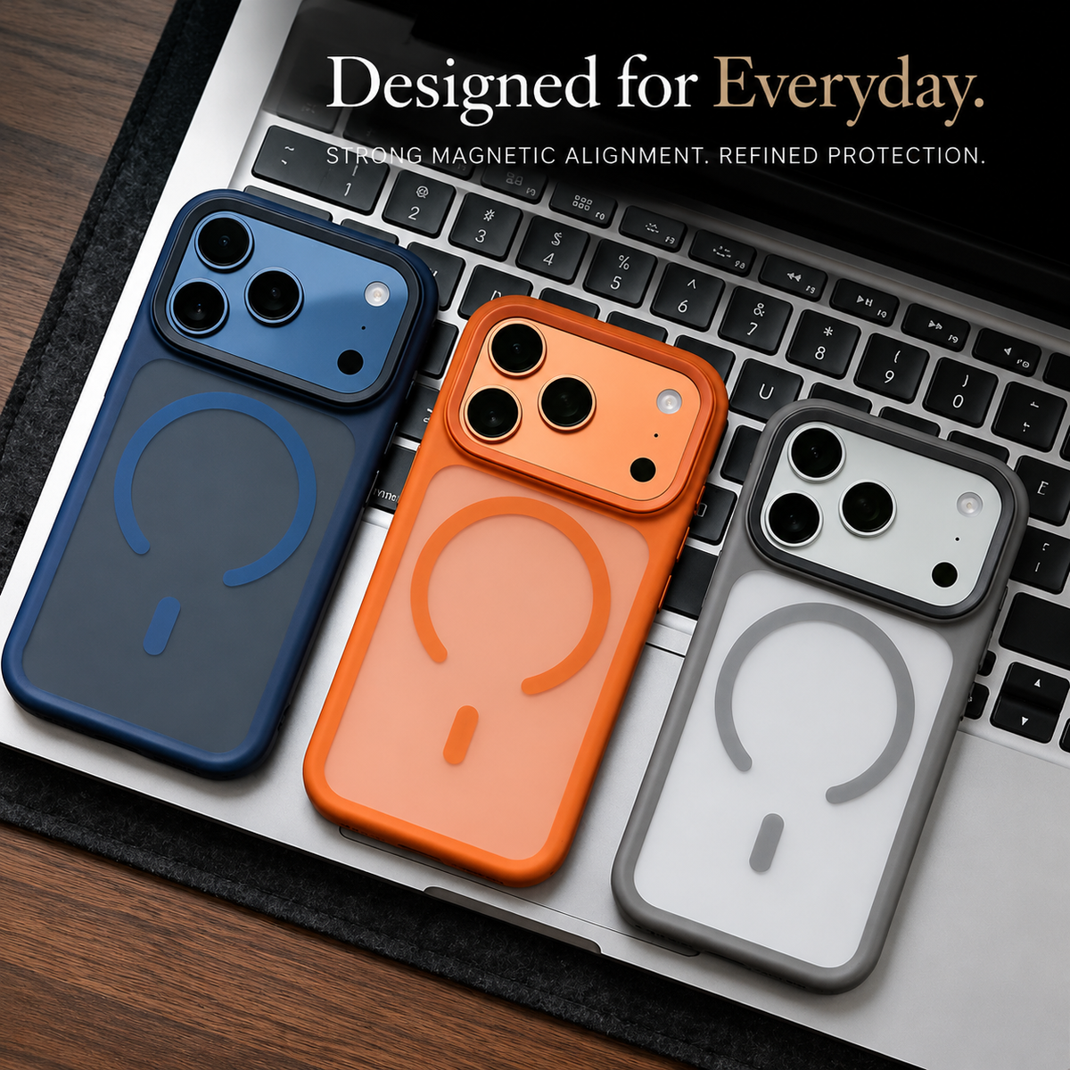 Premium iPhone Case MagSafe Compatible Shockproof Protective Cover Matte Anti Fingerprint TPU PC Camera Button Full Coverage
