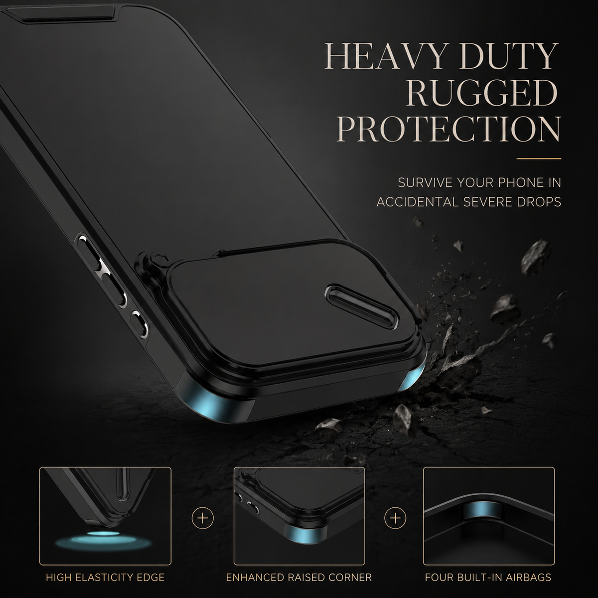 Premium iPhone Case MagSafe Compatible Slide Camera Cover Shockproof Anti Collision Protection
