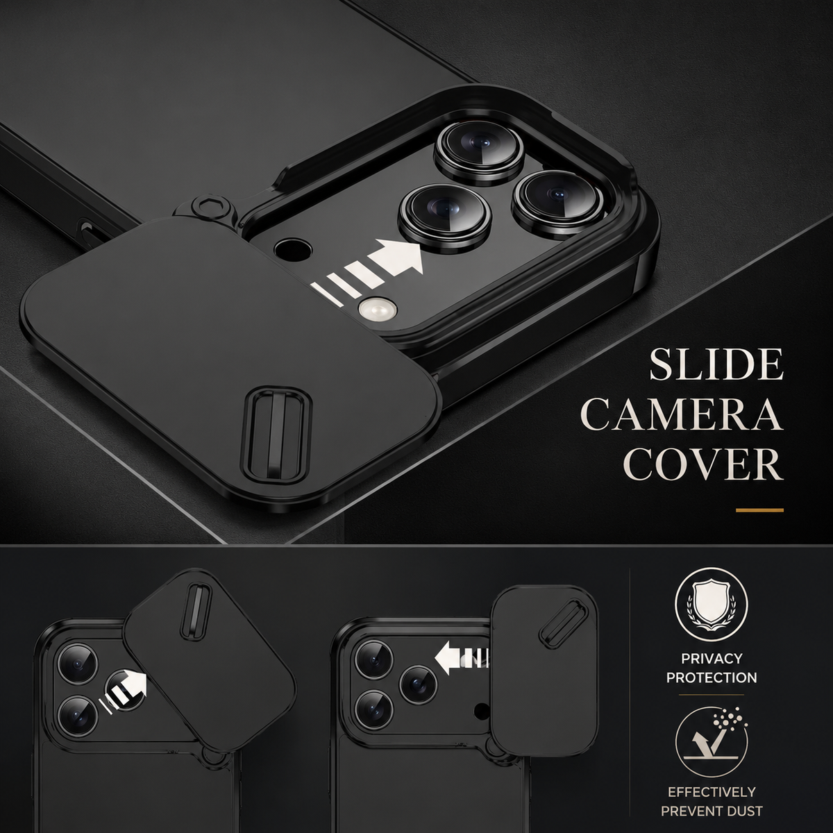 Premium iPhone Case MagSafe Compatible Slide Camera Cover Shockproof Anti Collision Protection