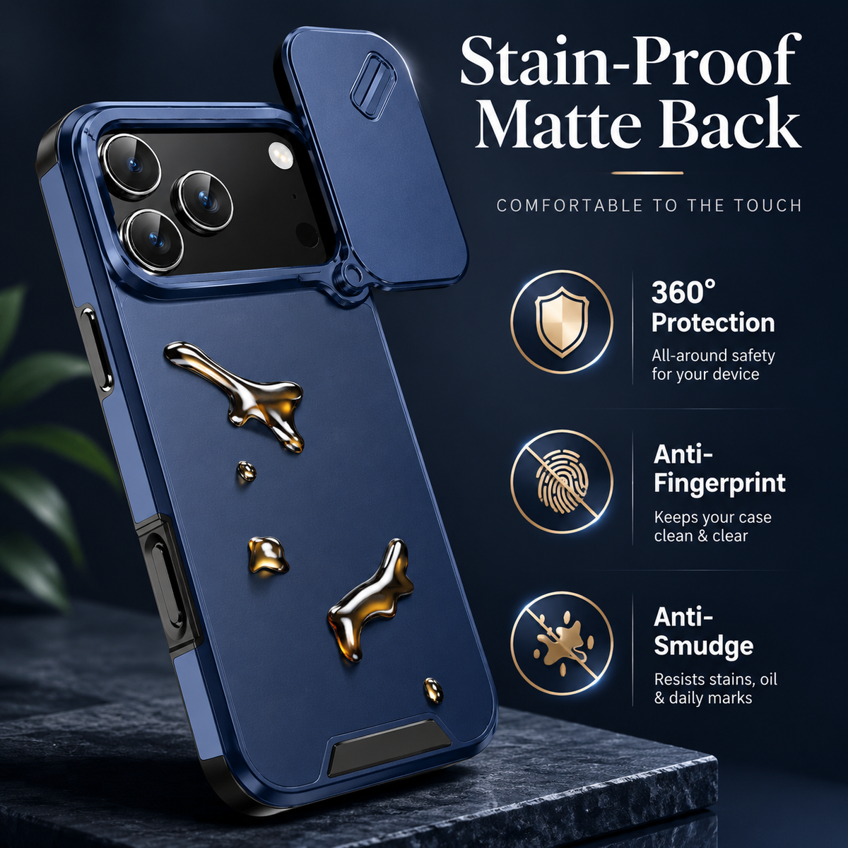 Premium iPhone Case MagSafe Compatible Slide Camera Cover Shockproof Anti Collision Protection