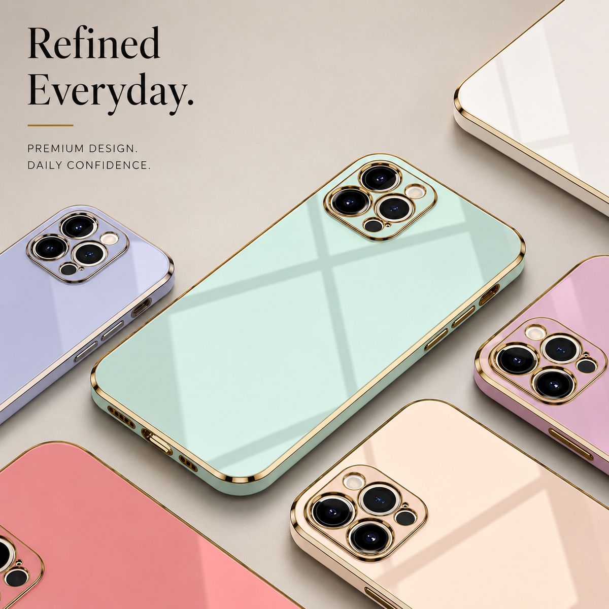 Premium iPhone Case MagSafe Compatible Solid Color Silicone Cover Plated Slim Protection
