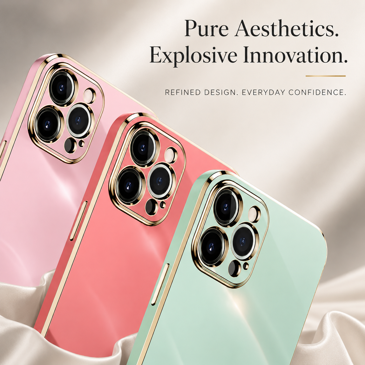 Premium iPhone Case MagSafe Compatible Solid Color Silicone Cover Plated Slim Protection