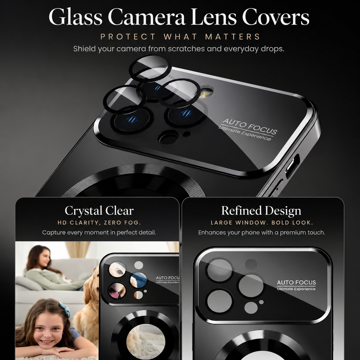 Premium iPhone Case MagSafe Compatible Tempered Glass Cover Shockproof Slim Protection