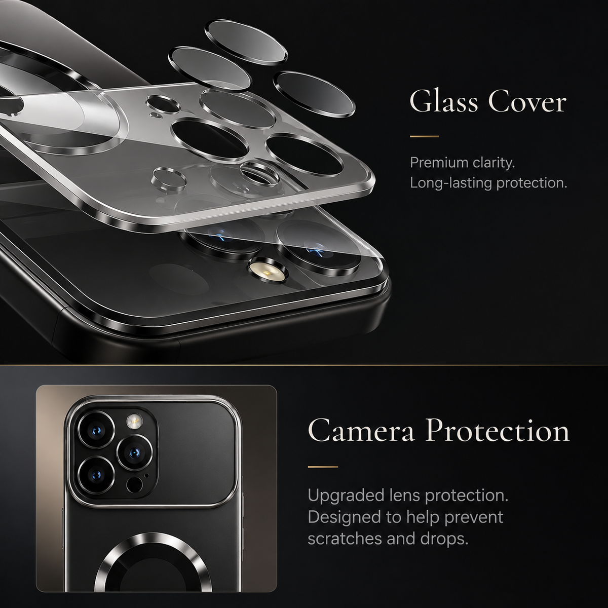 Premium iPhone Case MagSafe Compatible Tempered Glass Cover Shockproof Slim Protection