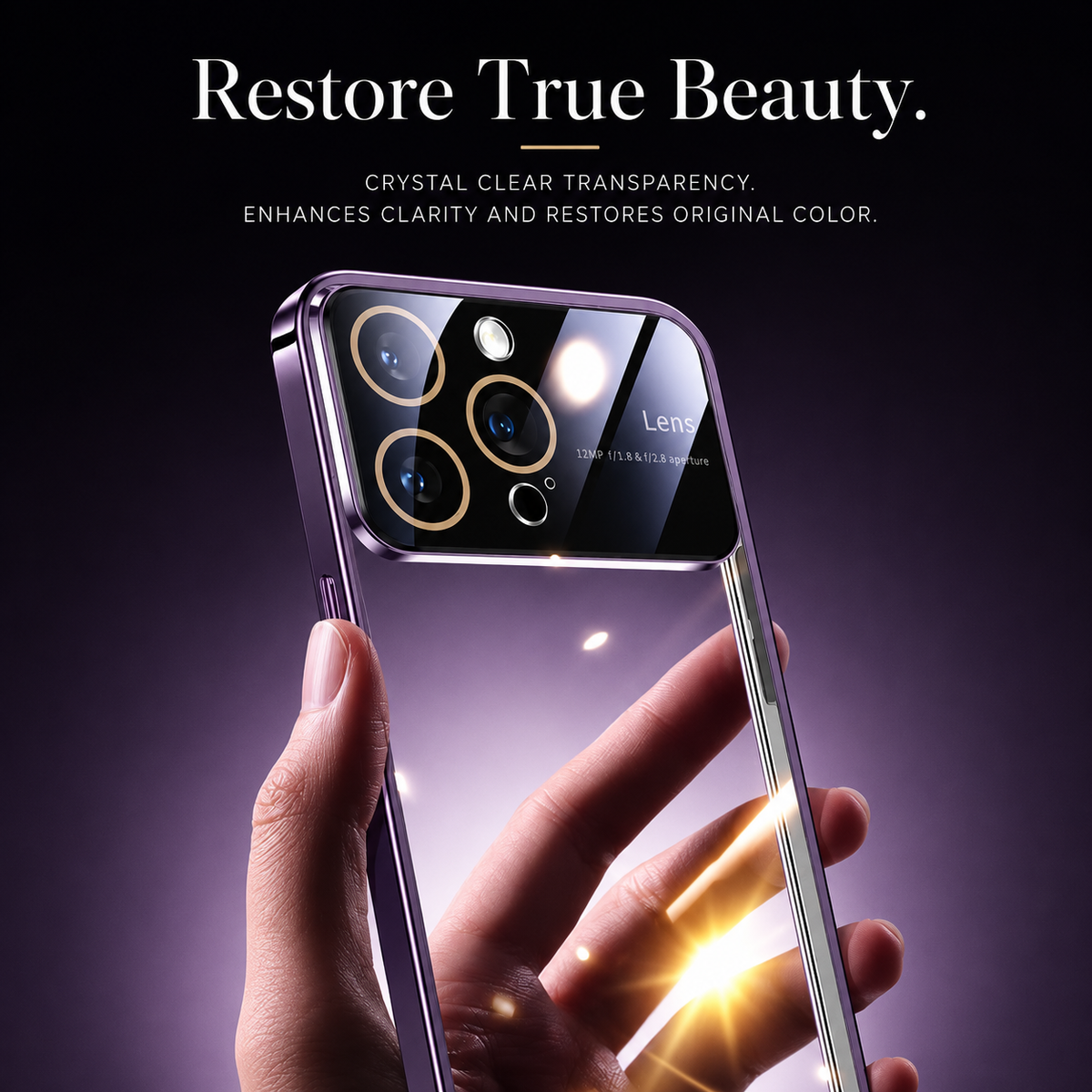 Premium iPhone Case MagSafe Compatible Transparent Acrylic Cover Tempered Camera Protection