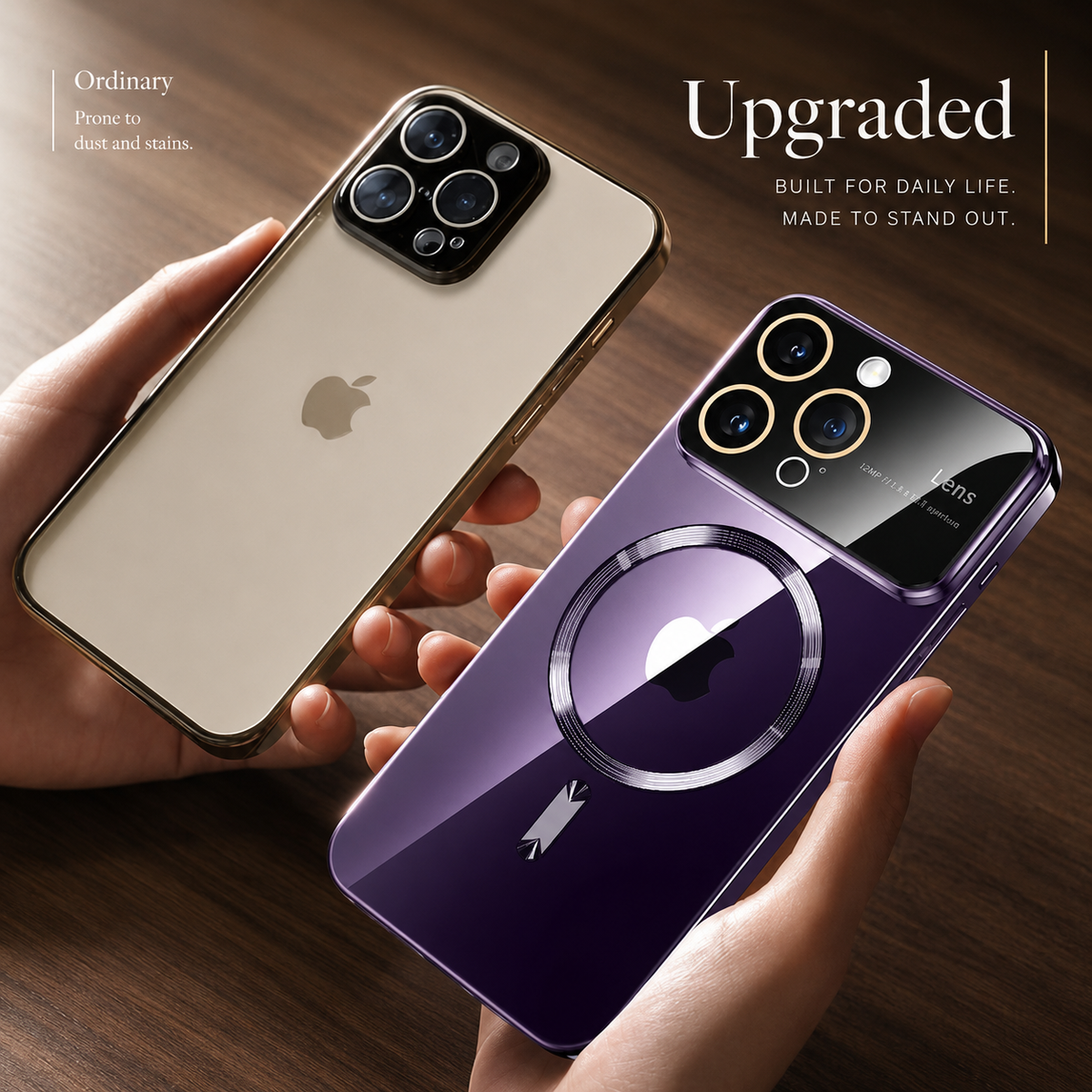 Premium iPhone Case MagSafe Compatible Transparent Acrylic Cover Tempered Camera Protection