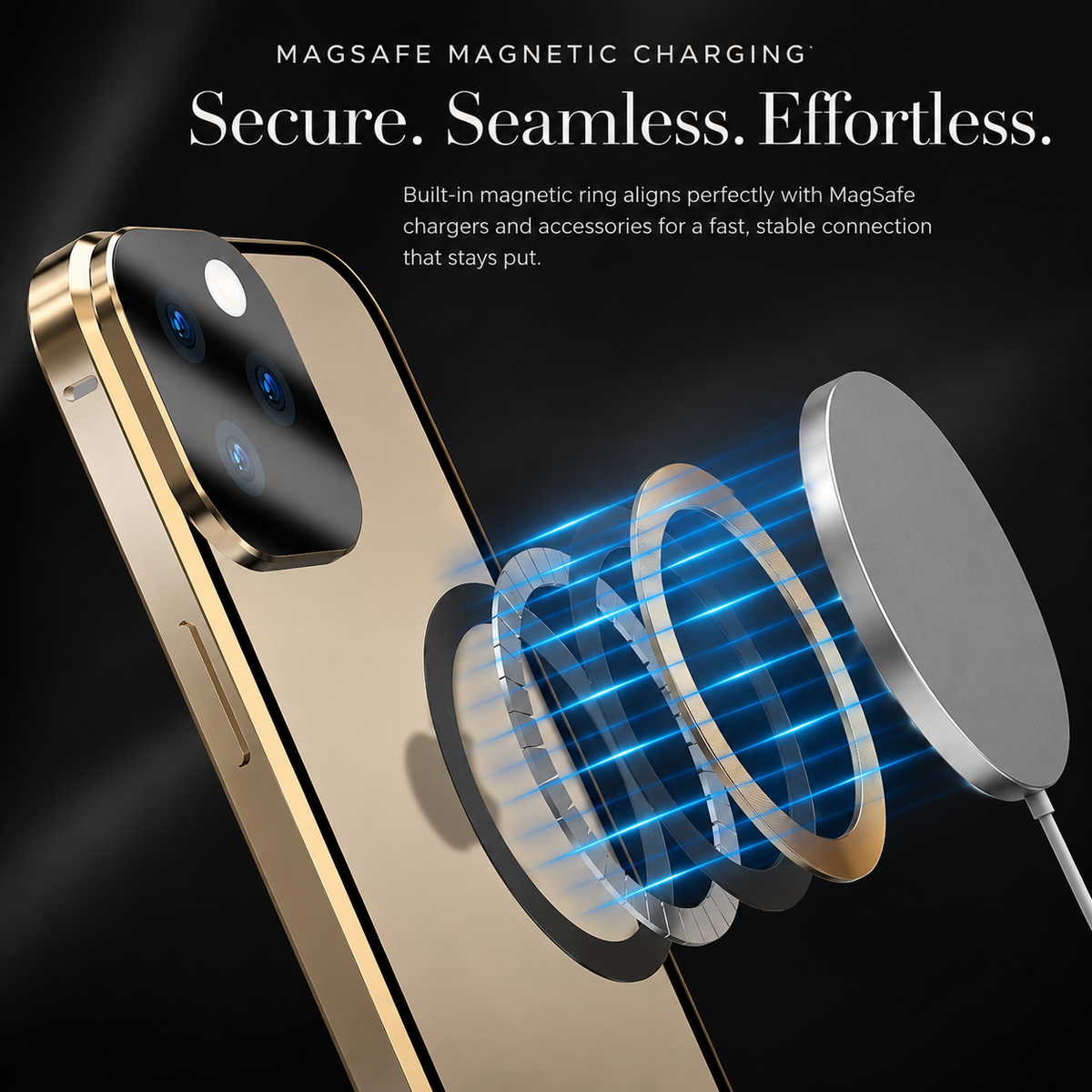 Premium iPhone Case MagSafe Compatible Transparent Aluminum Frame Cover Full Protection