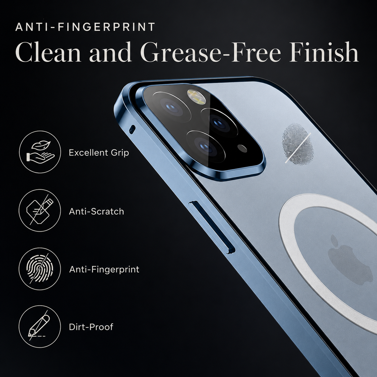 Premium iPhone Case MagSafe Compatible Transparent Aluminum Frame Cover Full Protection