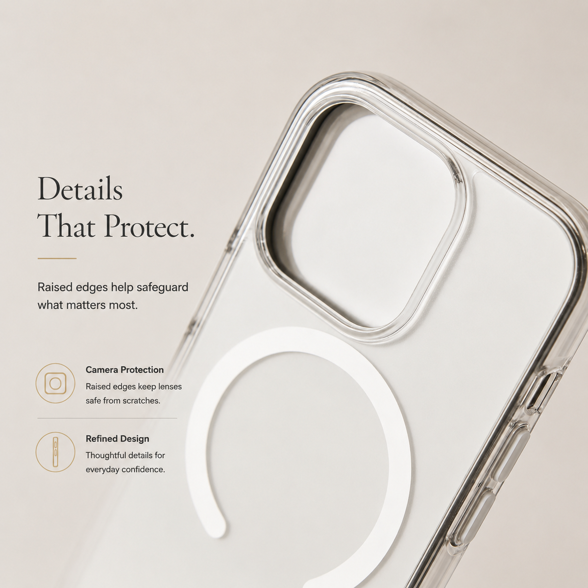 Premium iPhone Case MagSafe Compatible Transparent Clear Protective Cover Slim Shockproof Anti Scratch Lightweight Full Coverage