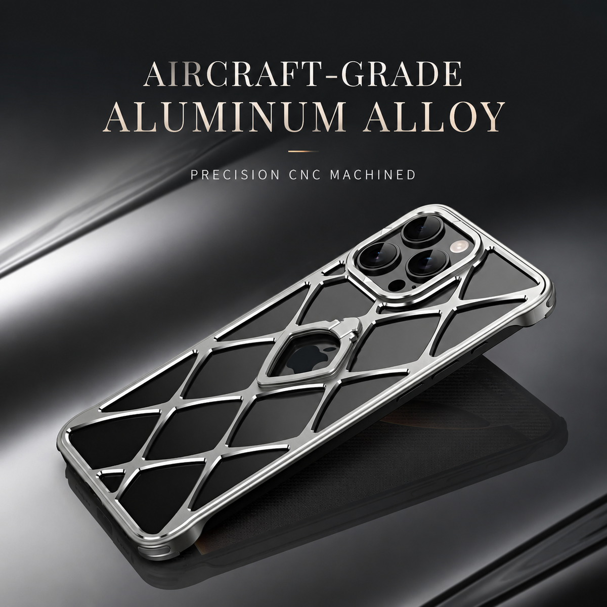 Premium iPhone Case MagSafe Compatible Ultra Light Metal Frame Cover Cooling Back Shockproof Stand Design