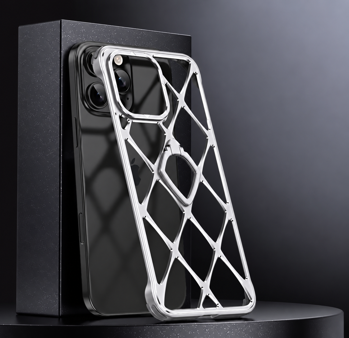 Premium iPhone Case MagSafe Compatible Ultra Light Metal Frame Cover Cooling Back Shockproof Stand Design