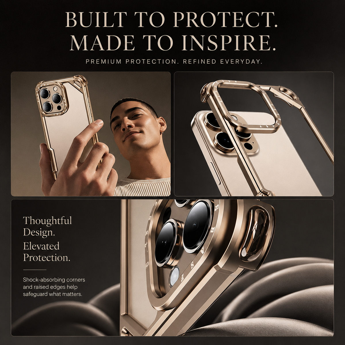 Premium iPhone Case MagSafe Compatible Ultra Thin Metal Bumper Cover Shockproof Protection