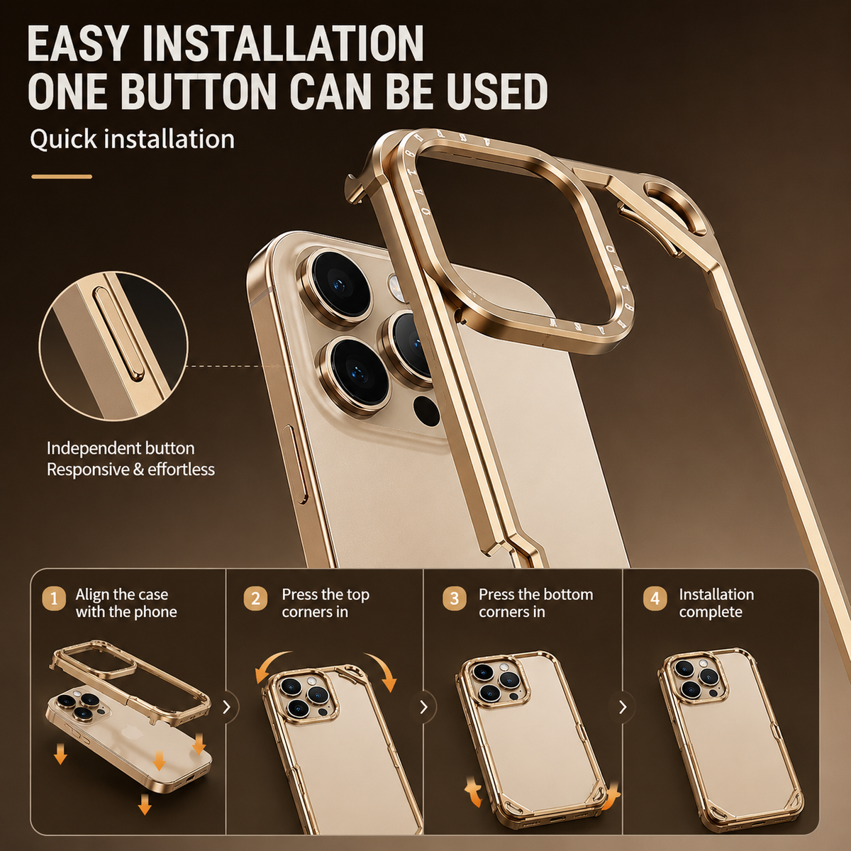 Premium iPhone Case MagSafe Compatible Ultra Thin Metal Bumper Cover Shockproof Protection
