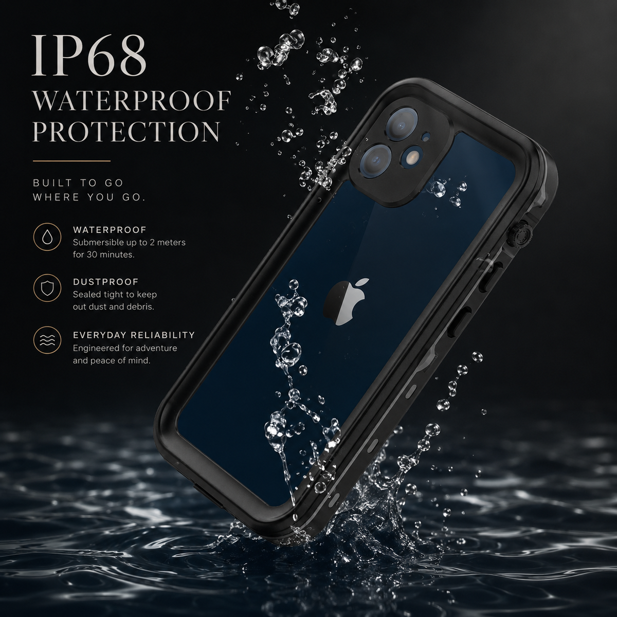 Premium iPhone Case MagSafe Compatible Waterproof IP68 Cover Full Body Protection