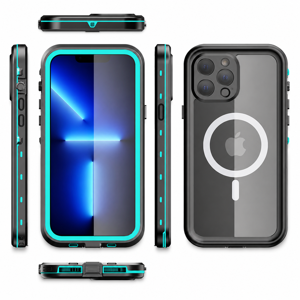 Premium iPhone Case MagSafe Compatible Waterproof IP68 Cover Full Body Protection