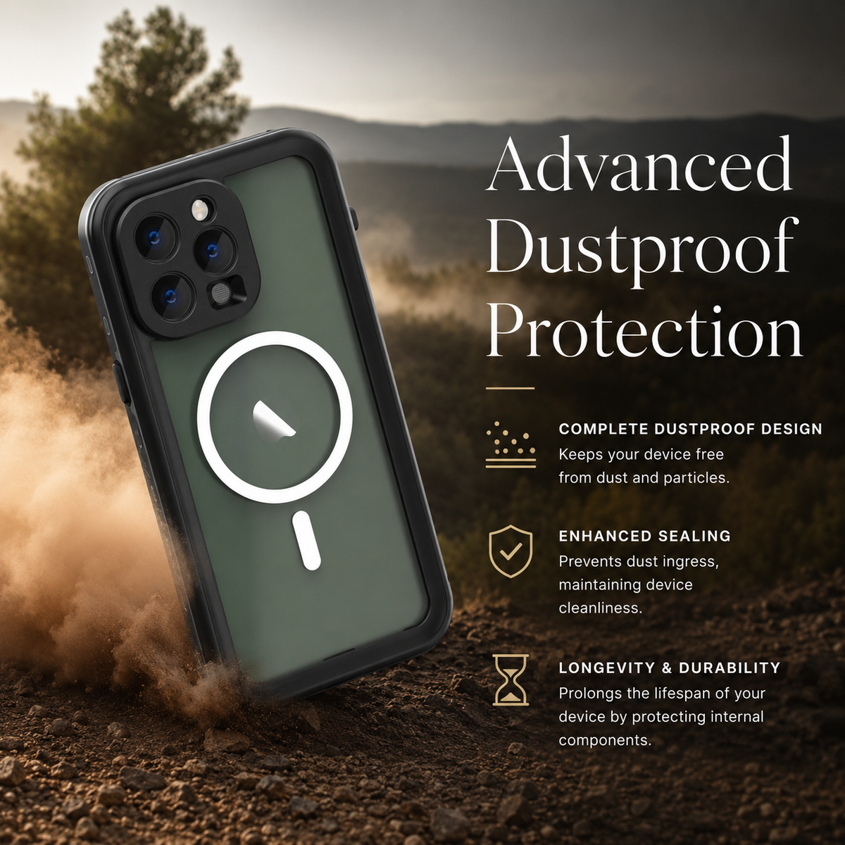 Premium iPhone Case MagSafe Compatible Waterproof IP68 Cover Full Body Protection