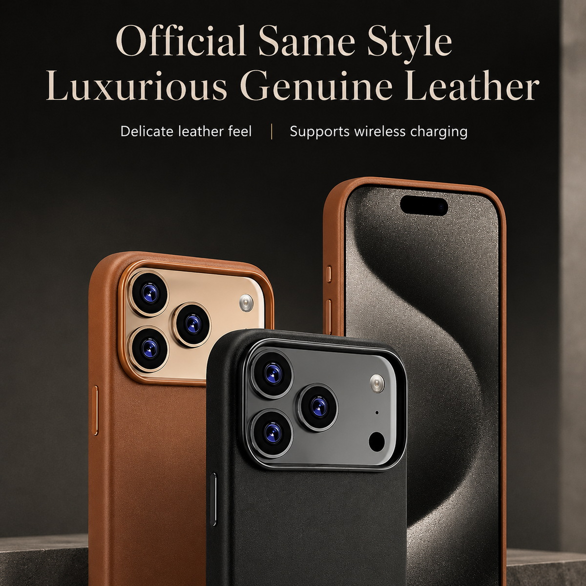 Premium iPhone Case MagSafe Leather Cover Strong Magnetic Support Shockproof Half Wrapped Slim Protective Design