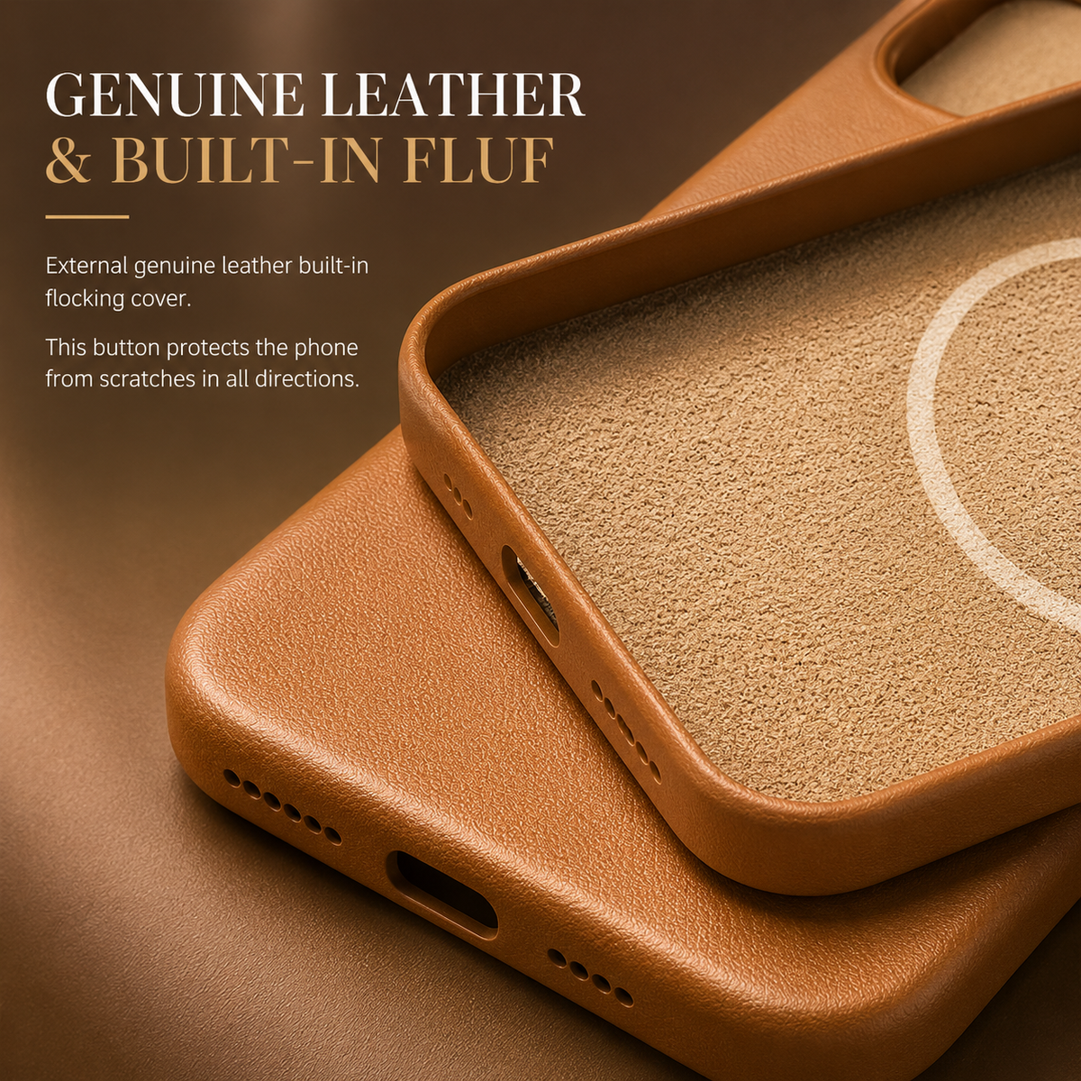 Premium iPhone Case MagSafe Leather Cover Strong Magnetic Support Shockproof Half Wrapped Slim Protective Design