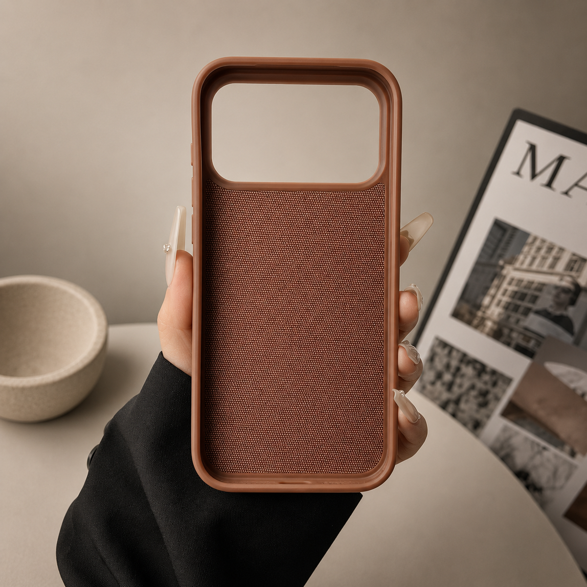 Premium iPhone Case MagSafe Magnetic Business Cover Wireless Charging Full Protection Polyester Fiber Design