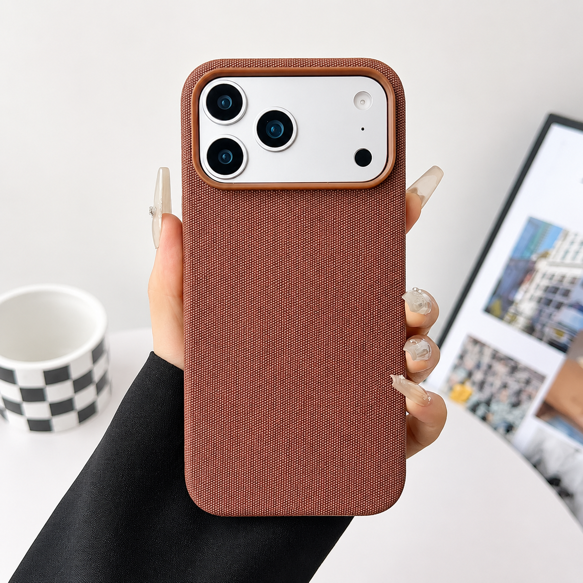 Premium iPhone Case MagSafe Magnetic Business Cover Wireless Charging Full Protection Polyester Fiber Design