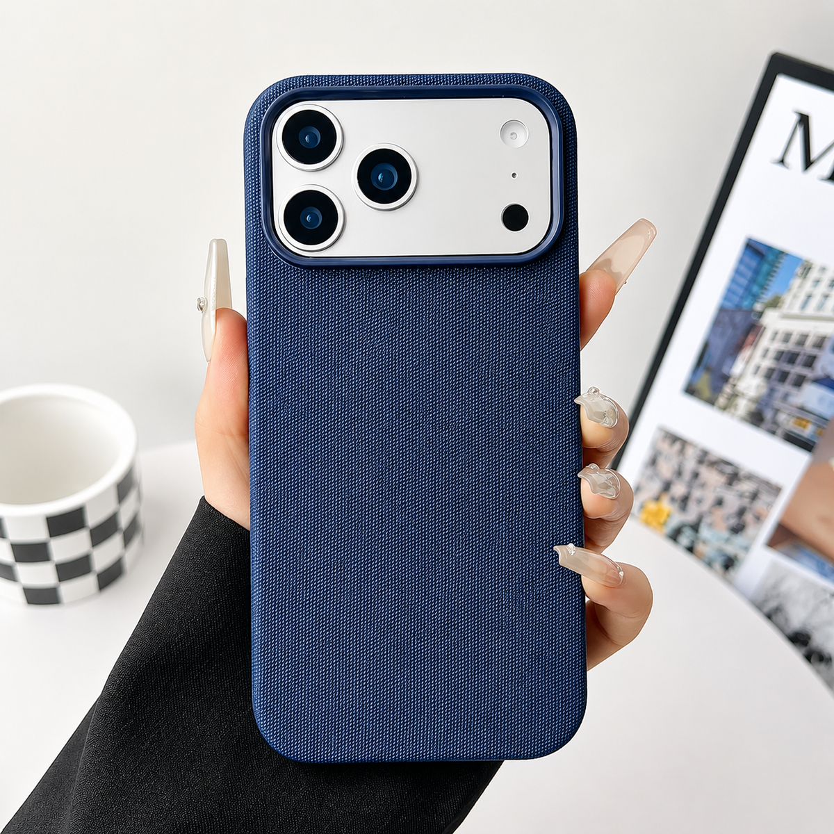 Premium iPhone Case MagSafe Magnetic Business Cover Wireless Charging Full Protection Polyester Fiber Design